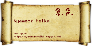 Nyemecz Helka névjegykártya
